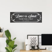 Poster Chalkboard Love is Sweet Sign (Bureau à domicile)