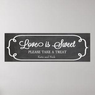Poster Chalkboard Love is Sweet Sign