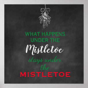 Poster Chalkboard Mistletoe Holiday