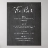 Poster Chalkboard moderne script mariage alcool boissons (Devant)