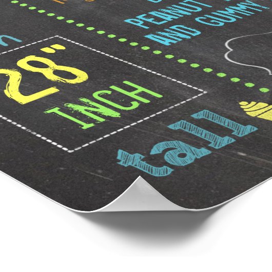 Poster Chalkboard Party personnalisées garçon d'anniversa (Coin)