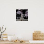 Poster chalkboard scripts chandelier paris eiffel tower (Cuisine)