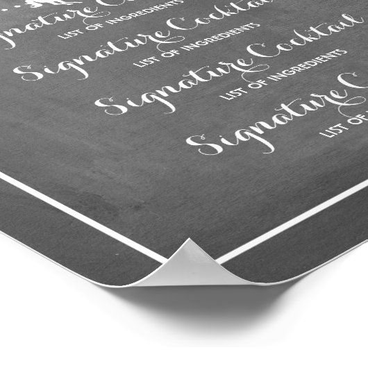 Poster Chalkboard Signature Boisson Menu avec motif Horse (Coin)