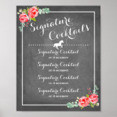 Poster Chalkboard Signature Boisson Menu avec motif Horse (Devant)