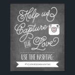 Poster Chalkboard Social Media Hashtag | Décor Mariage<br><div class="desc">Le mot-clic Chalkboard s'affiche bien pour de nombreuses occasions comme des mariages,  des fiançailles,  des douches nuptiales,  des baby showers. Utilisez votre propre hashtag dans cette affiche personnalisée. Vous pouvez changer la taille et il est génial de cadrer.</div>