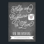 Poster Chalkboard Social Media Hashtag | Décor Mariage<br><div class="desc">Ce signe particulier fonctionne le mieux en 13x19. Si vous souhaitez une taille différente,  veuillez consulter</div>