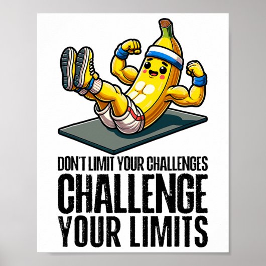 Poster Challenge Your Limits Bodybuilder Abdominal Muscle (Devant)