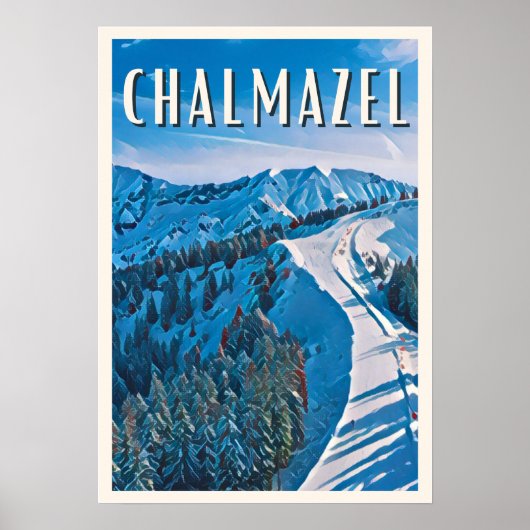 Poster Chalmazel Station de ski (Devant)