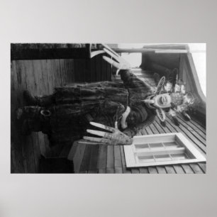 Poster Chaman esquimau et garçon malade en Alaska