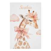 Poster Chambre de bébé fille avec une girafe mignonne ave (Devant)