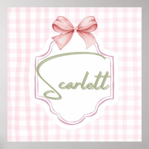 Poster Chambre de bébé fille personnalisée Scarlett Gingh