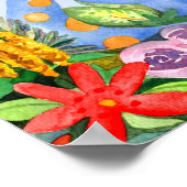 Poster Chambre de bébé garçon dinosaure aquarelle jungle  (Coin)