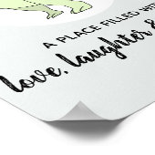 Poster Chambre de bébé garçon Doodle Dinosaur T-Rex avec  (Coin)