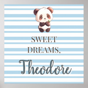 Poster Chambre de bébé personnalisée avec ours panda