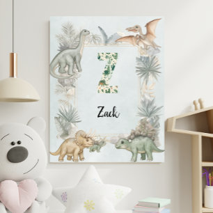 Poster Chambre de bébé Z Monogramme personnalisé avec nom