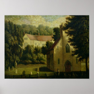 Poster Chambre de Chawton et église, 1809