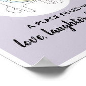 Poster Chambre de fille avec nom de licorne mignonne en g (Coin)