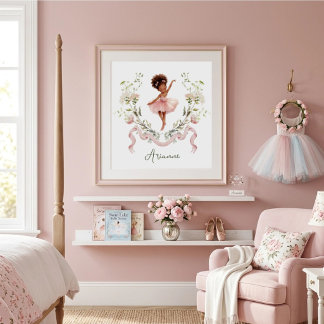 Poster Chambre de filles de danseuse de ballet à l'aquare