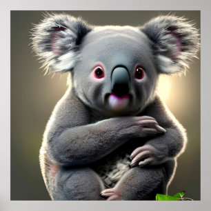 Poster Chambre de nurserie de bébé koala mignon 