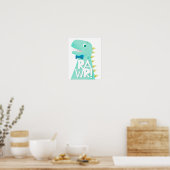 Poster Chambre de nurserie de dinosaure RAWR Enfants (Cuisine)