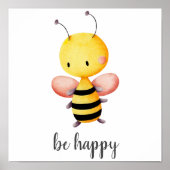 Poster Chambre de nursery pour enfants avec un petit abei (Devant)