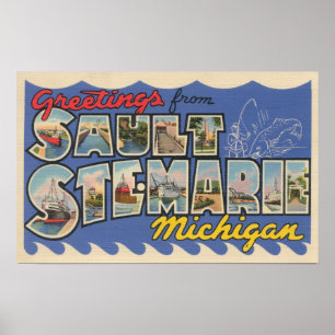 Poster Chambre de Sault. Marie, Michigan - grande lettre