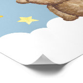 Poster Chambre d'enfant Ourson Rêve Grande Lune et Étoile (Coin)