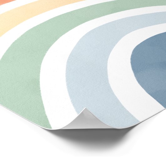 Poster Chambre d'enfants arc-en-ciel à l'aquarelle (Coin)