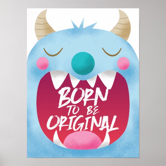 Poster Chambre des garçons au monstre bleu (Devant)