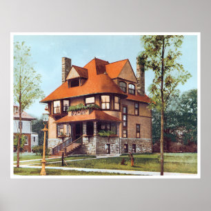 Poster Chambre fleurie de Victorien-Ère