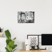 Poster Chambre Lit (Bureau à domicile)