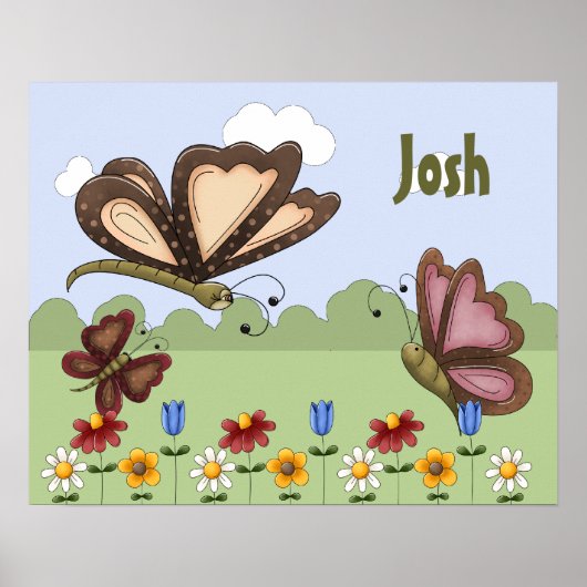 Poster Chambre pour enfants Papillon d'art folklorique pe (Devant)