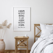 Poster Chambre Sans Livres, Citation De Marcus Tullius Ci