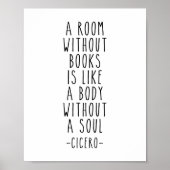 Poster Chambre Sans Livres, Citation De Marcus Tullius Ci (Devant)