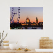 Poster Chambres du Parlement et le London Eye (Cuisine)
