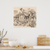 Poster Chameaux Marchant Habillés En Costume (Cuisine)