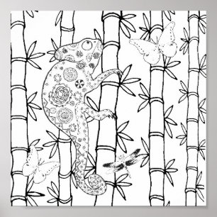 Poster Chameleon Doodle 2