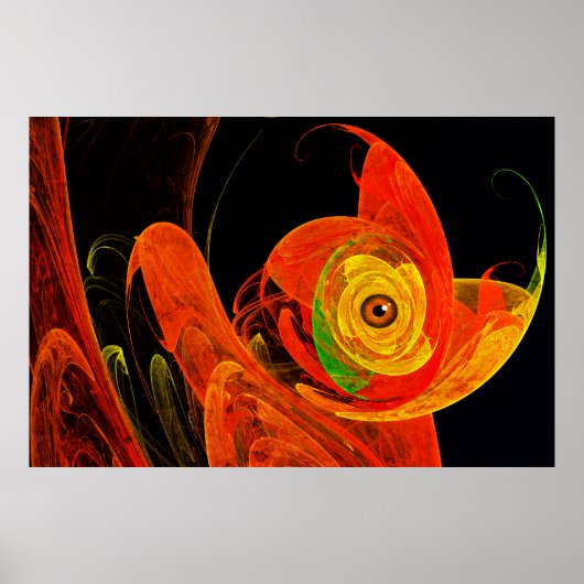 Poster Chameleon d'or à Dawn Fractal Art (Devant)