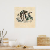 Poster Chameleon Lizard Retro Chameleons vintage 1800 (Cuisine)