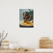 Poster Chameleon Manger Spaghetti (Cuisine)