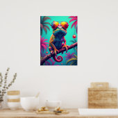 Poster Chameleon Shades - Pop Art Mode Mème Animal (Cuisine)