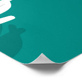 Poster Chamomile Turquoise : Illustration Florale Sans Me (Coin)