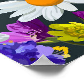 Poster Chamomille, fleurs sauvages : motif sans soudure. (Coin)