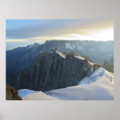Poster Chamonix du soleil de l'Aiguille du Midi (Devant)