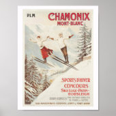 Poster Chamonix France ski (Devant)
