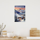 Poster Chamonix France Voyage Rétro (Cuisine)