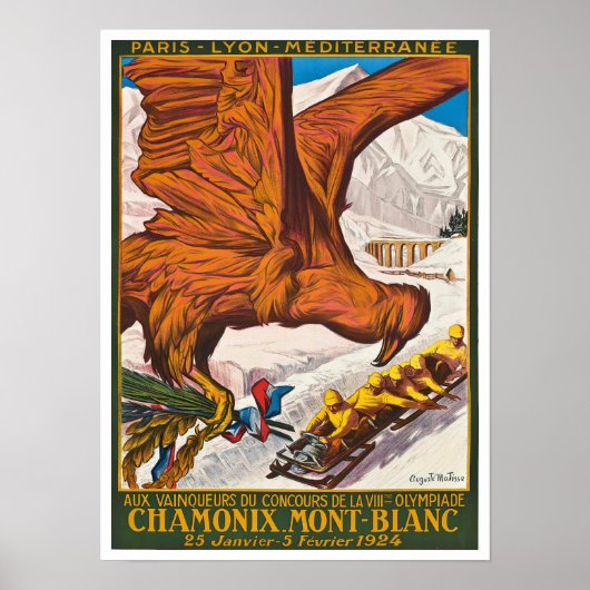Poster Chamonix France voyage vintage (Devant)