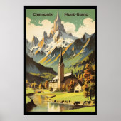 Poster Chamonix, Mont Blan, Ski (Devant)