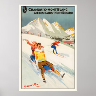 Poster Chamonix Mont-Blanc Aix les Bains Mont Revard
