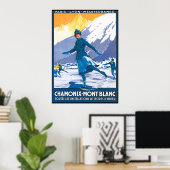 Poster Chamonix Mont Blanc Patinage (Bureau à domicile)